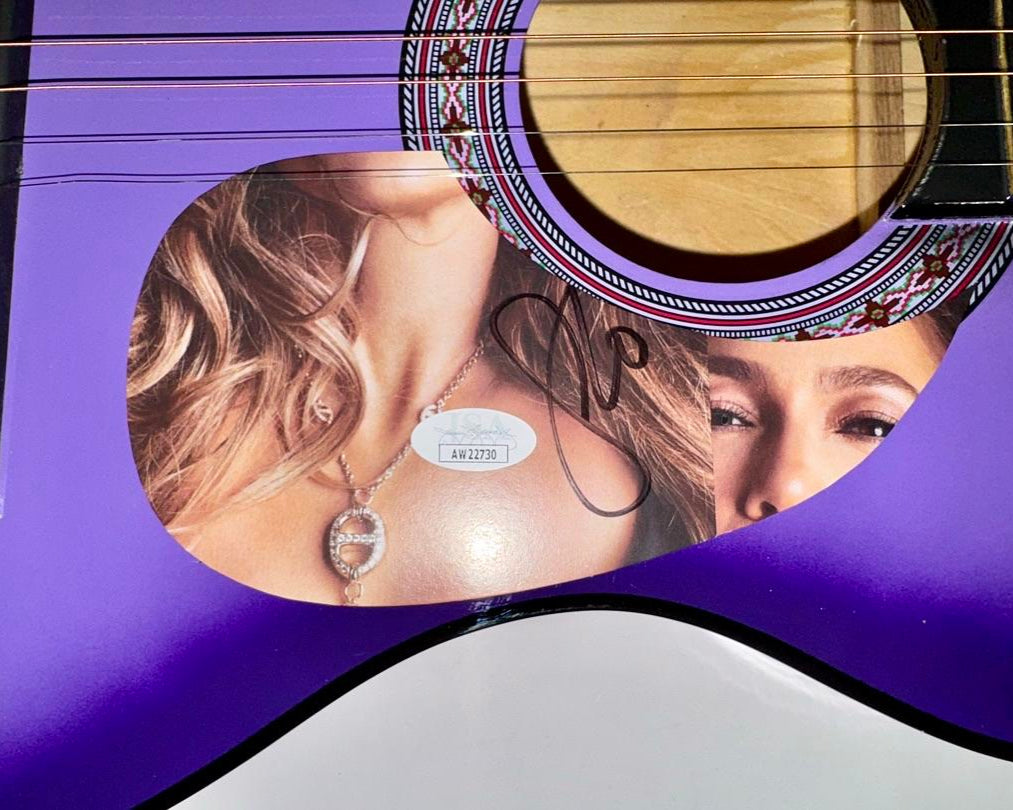 Jennifer Lopez Signed Purple Guitar - JSA COA #03